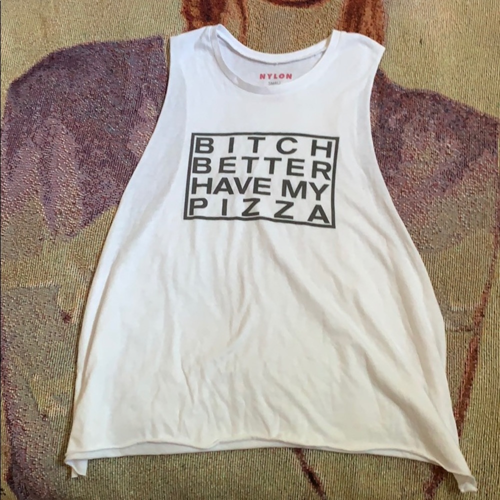 Graphic Pizza Tank Top By Nylon Size Small NWOT